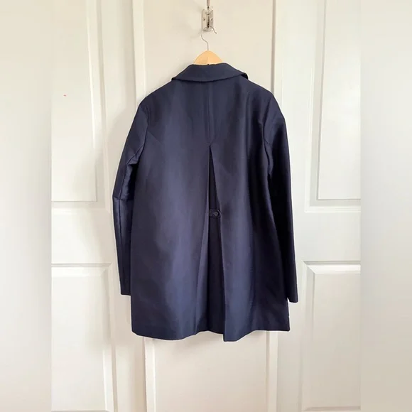Zara Basic Spring Navy Coat – Size M - Picture 2 of 5